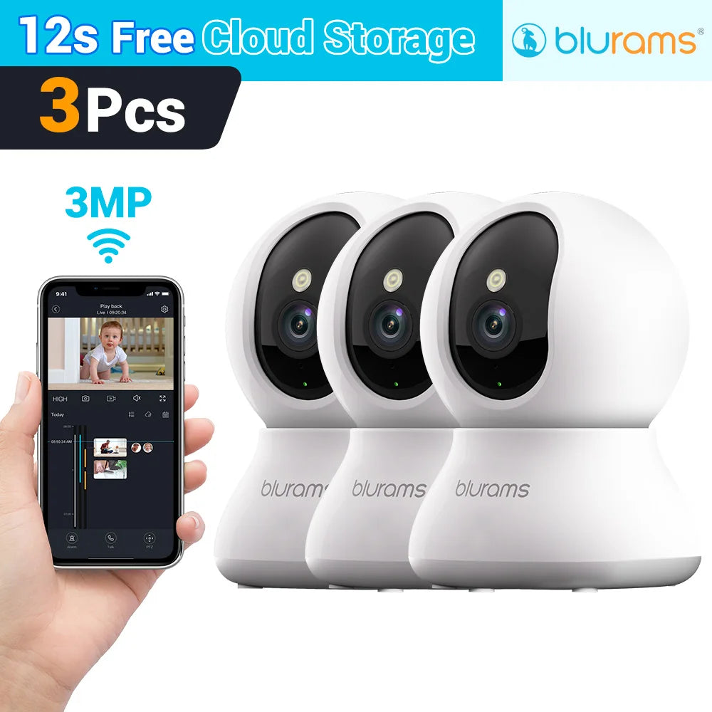 Blurams 5G Baby Monitor Camera Telecamera di sicurezza domestica 2K HD con rilevamento del movimento e audio bidirezionale, facile da installare, visione nitida di giorno e di notte