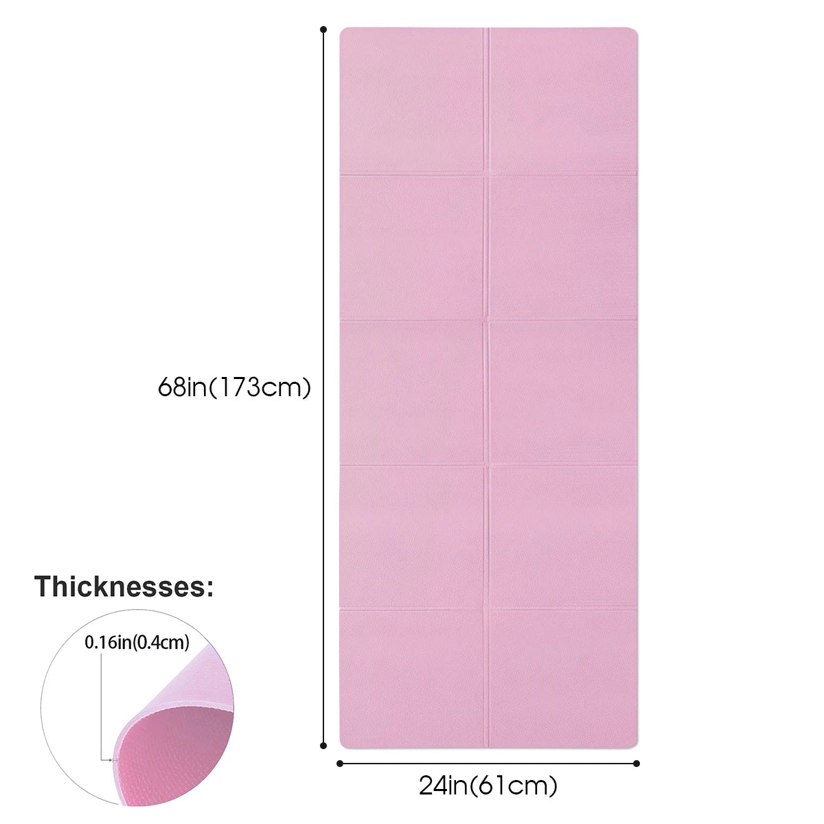 Tappetino Yoga EVA Spessore 4MM - Antiscivolo, per Sport, Fitness, Esercizio, Yoga, Pilates, Ginnastica
