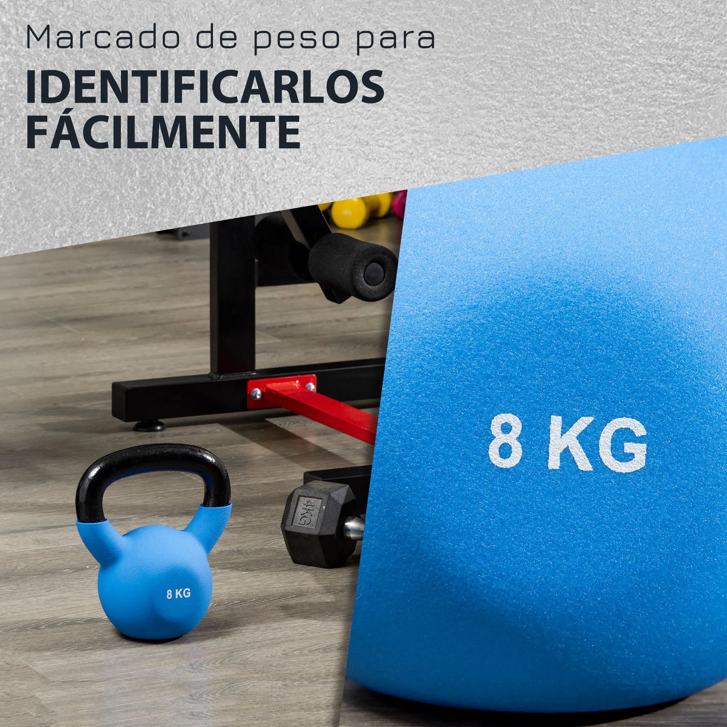 HOMCOM 8 kg Russian weight cast iron Kettlebell neoprene coating ball cufflinks in gym 18x11x20 cm