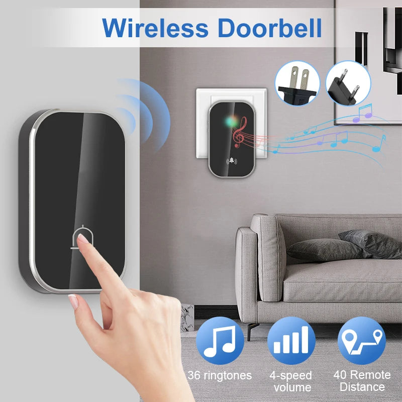 Campanello senza fili Smart Home Welcome Door Bell 36 suonerie 300M lunga distanza Kit campanello per porta di casa esterna Batteria gratuita
