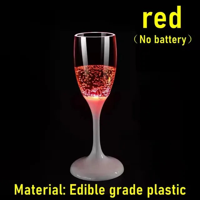 Bicchieri da vino e champagne con luci a LED, set da 6 bomboniere per adulti, bicchieri da champagne in plastica colorata che si illuminano