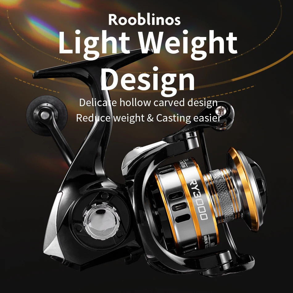 ROOBLINOS RY Mulinelli da spinning Mulinello da pesca in acqua salata e dolce Telaio in metallo ultraleggero Mulinelli da pesca lisci e resistenti ad alta velocità