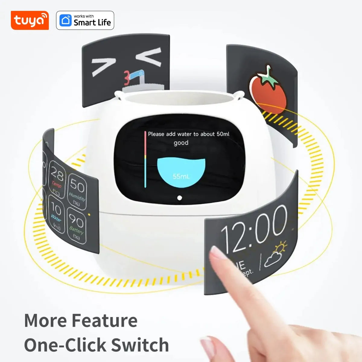 Il Vaso Intelligente che Rende il Giardinaggio Facile, Divertente e Hi-Tech con Oltre 49 Espressioni, 7 Sensori Intelligenti e Chip AI