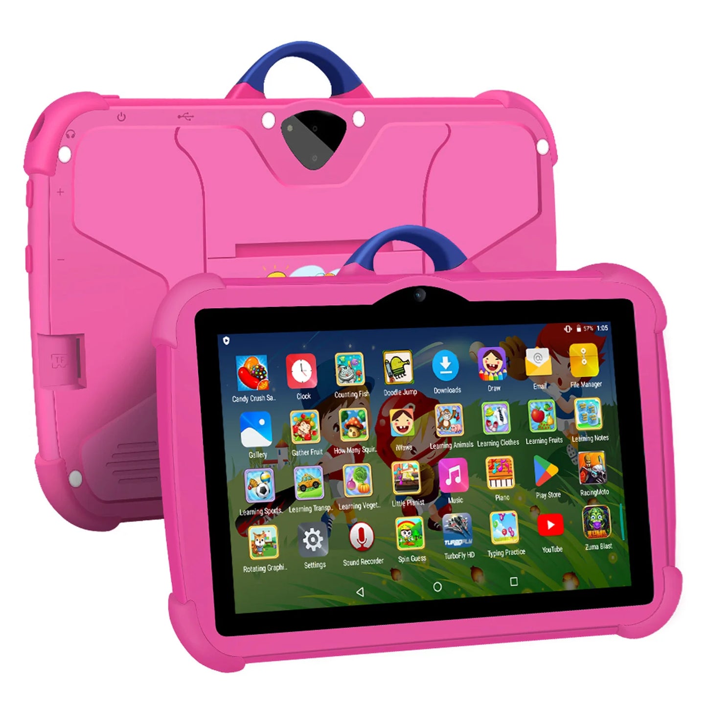 Tablet per Bambini 7 Pollici BDF - Quad Core, 4 GB RAM, 64 GB ROM, Android 13, Doppia Fotocamera, Wi-Fi, Bluetooth, Design Ultra Slim, Ideale per Apprendimento e Giochi