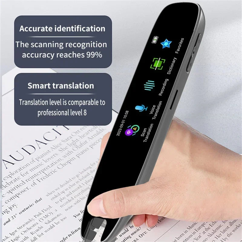 Penna Traduttore con Schermo Touch, Wi-Fi/Hotspot, Funzione Offline - Scansione, Traduzione Vocale e Fotografica in 112 Lingue