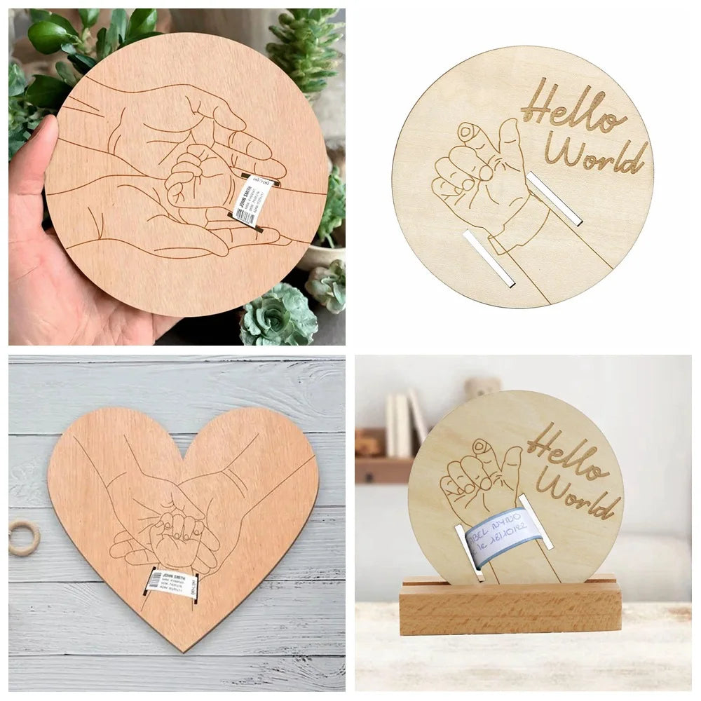 Porta-ricordo inciso per neonato in ospedale, regalo personalizzato per neonati, braccialetto commemorativo per la gravidanza, per la festa della mamma e del papà