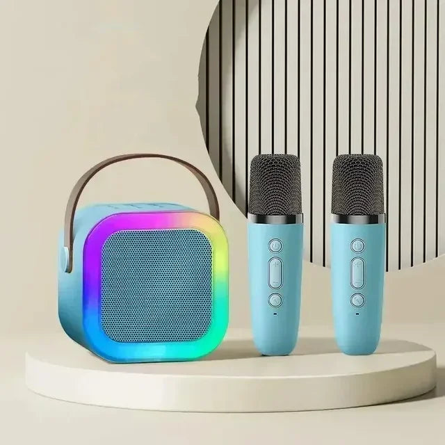 Karaoke Portatile - Divertimento Senza Limiti con Bluetooth 5.3, 2 Microfoni e Audio HiFi per Tutta la Famiglia!