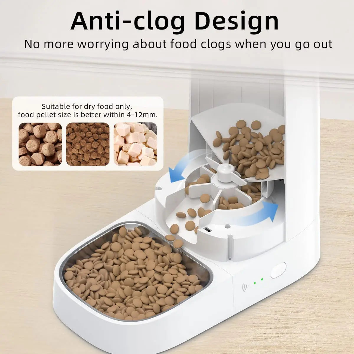 ROJECO Distributore automatico di cibo per gatti, WiFi intelligente, distributore di cibo per gatti, distributore automatico di cibo per gatti, accessori per cibo secco per cani e gatti
