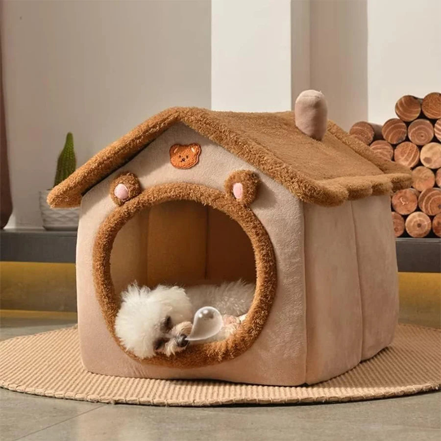 Cuccia per Gatti e Cani Pieghevole e Lavabile - Casa per Animali Domestici Piccoli e Medi, Letto Morbido per Cani e Gatti
