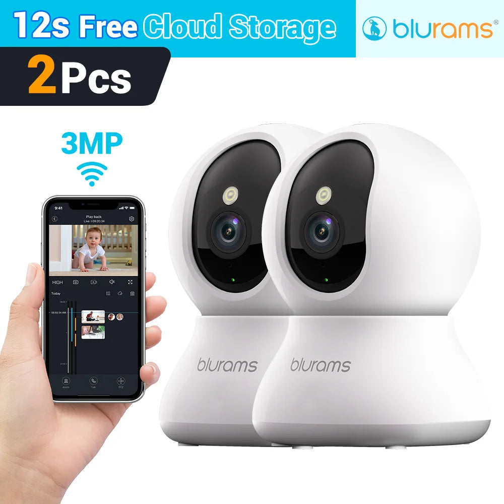 Blurams 5G Baby Monitor Camera Telecamera di sicurezza domestica 2K HD con rilevamento del movimento e audio bidirezionale, facile da installare, visione nitida di giorno e di notte