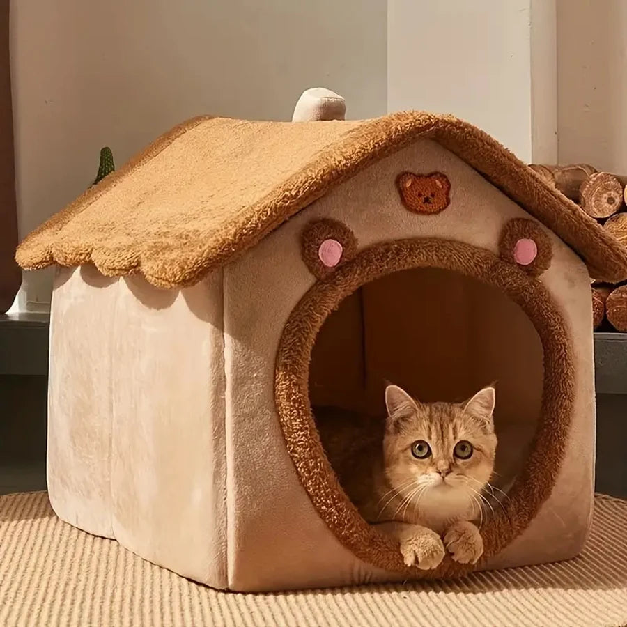 Cuccia per Gatti e Cani Pieghevole e Lavabile - Casa per Animali Domestici Piccoli e Medi, Letto Morbido per Cani e Gatti