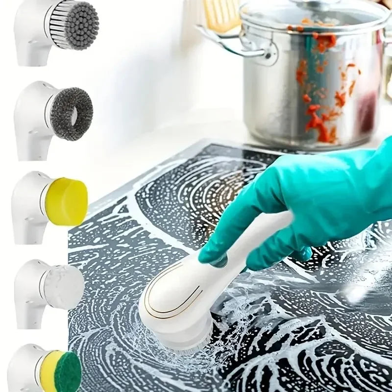 Pulitore Elettrico Multifunzione 5 in 1 per Cucina e Bagno
