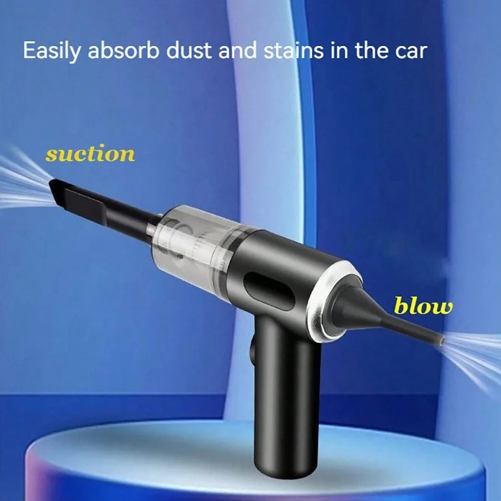 Aspirapolvere combinato 3 in 1 con aspirazione e soffiaggio integrati, aspirapolvere per auto di piccole dimensioni, ricarica USB, aspirapolvere per uso domestico