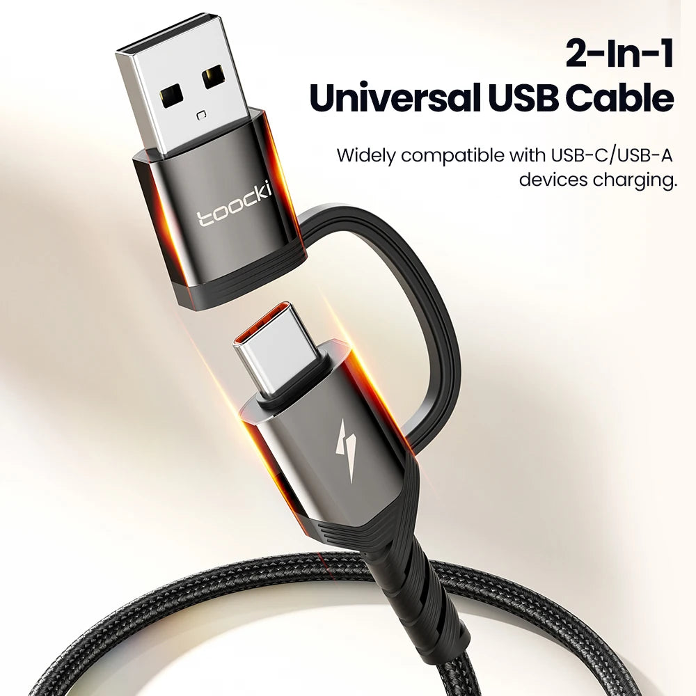 240W 2 in 1 USB Type C a USB C PD3.1 Cavo di ricarica rapida per Macbook iPhone 15 Samsung S24 S23 Xiaomi Cavo USB C