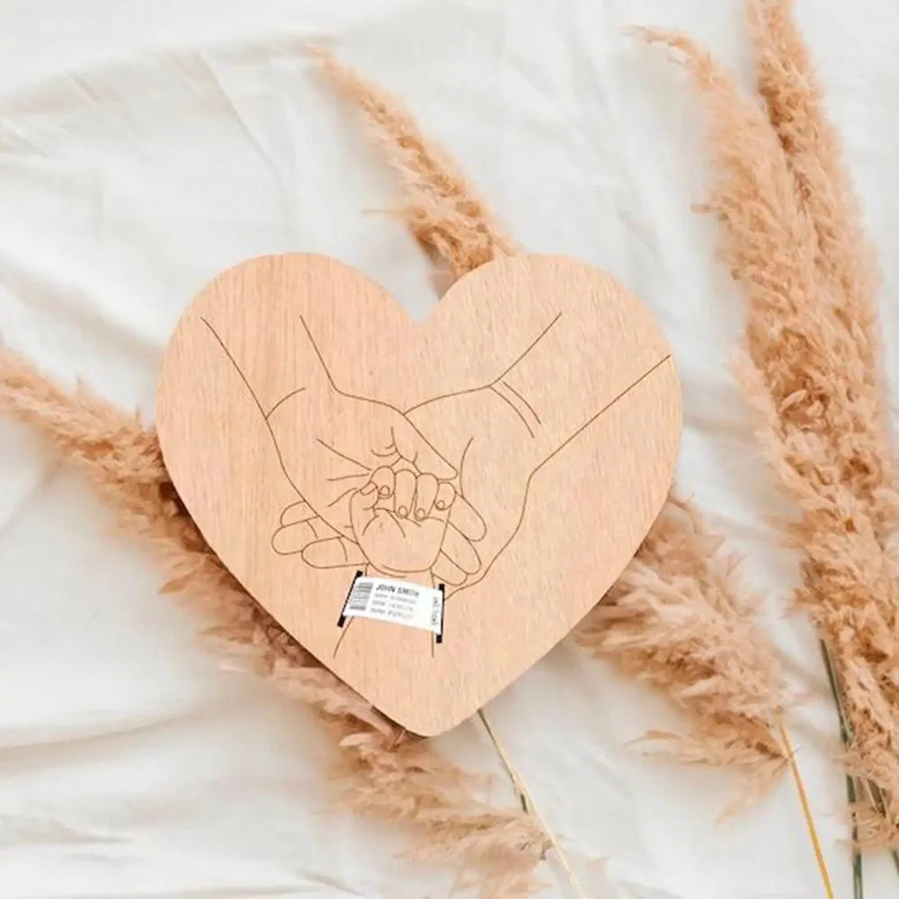 Porta-ricordo inciso per neonato in ospedale, regalo personalizzato per neonati, braccialetto commemorativo per la gravidanza, per la festa della mamma e del papà