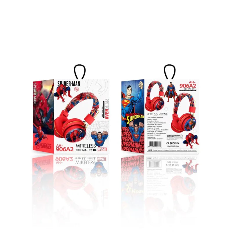 Auricolari Bluetooth Marvel Spider Man Capitan America wireless HIFI ultra lunga durata standby bambini cartoni animati