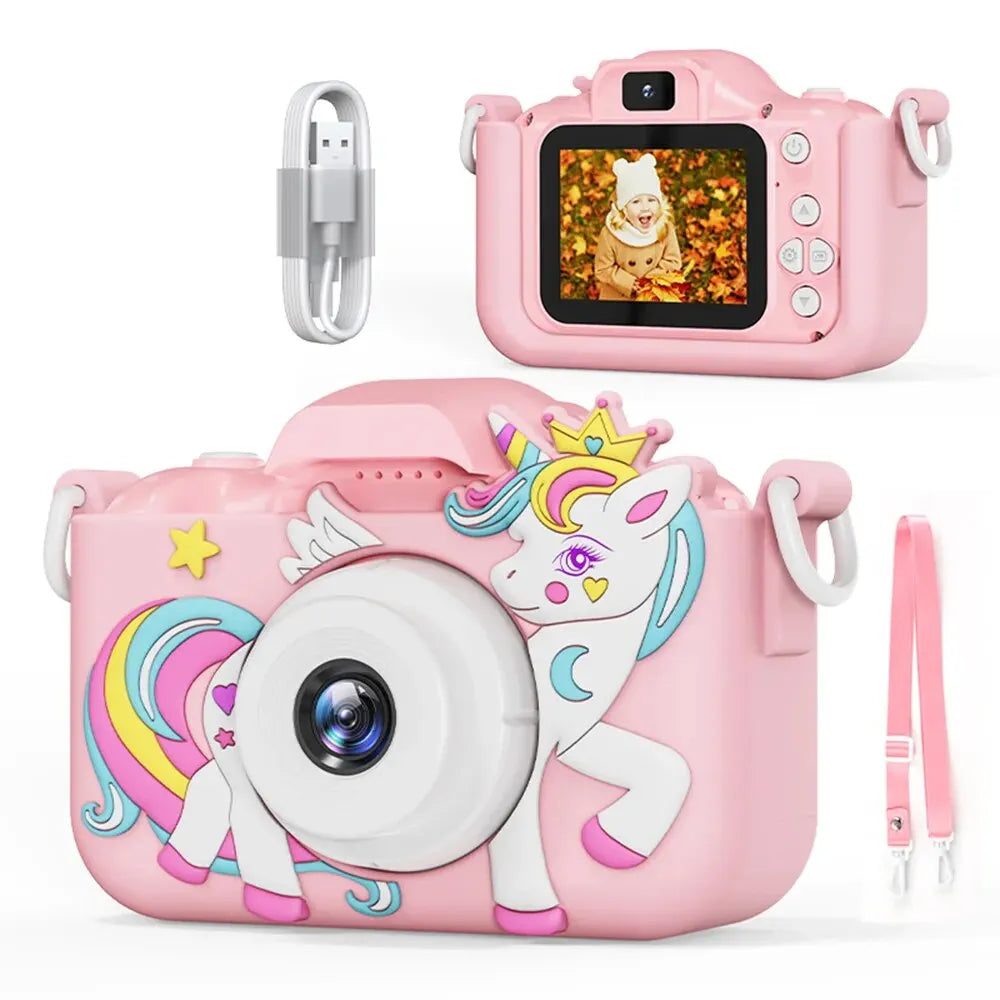 Fotocamera Digitale per Bambini 1080P HD – Mini Fotocamera Giocattolo con Zoom 8x, Doppia Fotocamera, Regalo Compleanno per Ragazzi e Ragazze, Giocattolo Educativo per Fotografia Indoor e Outdoor
