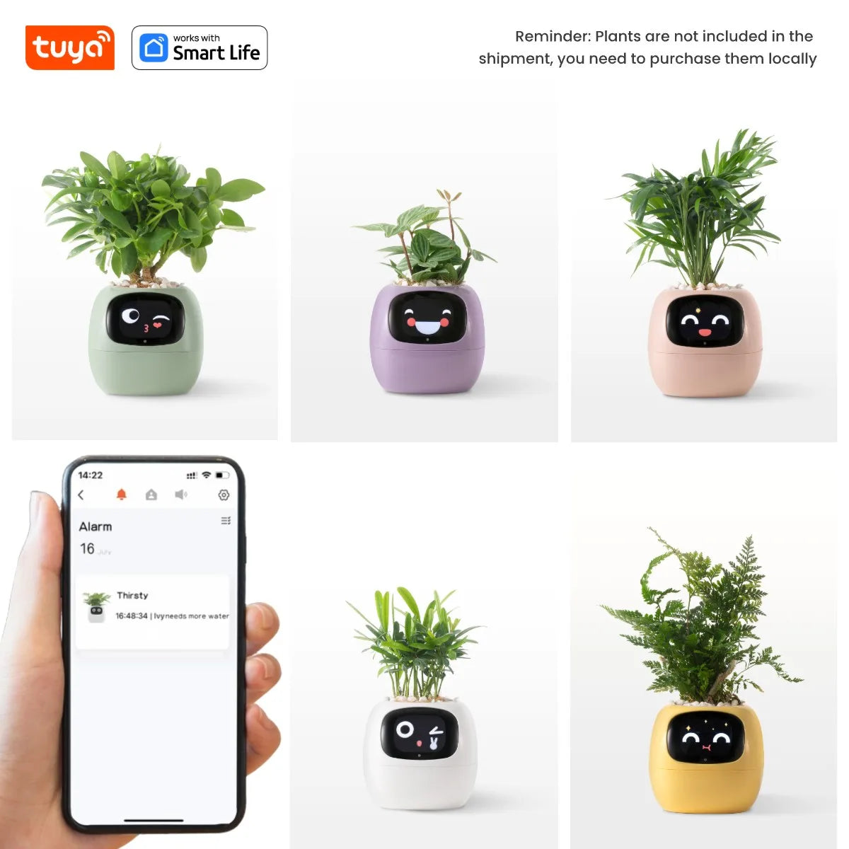 Il Vaso Intelligente che Rende il Giardinaggio Facile, Divertente e Hi-Tech con Oltre 49 Espressioni, 7 Sensori Intelligenti e Chip AI