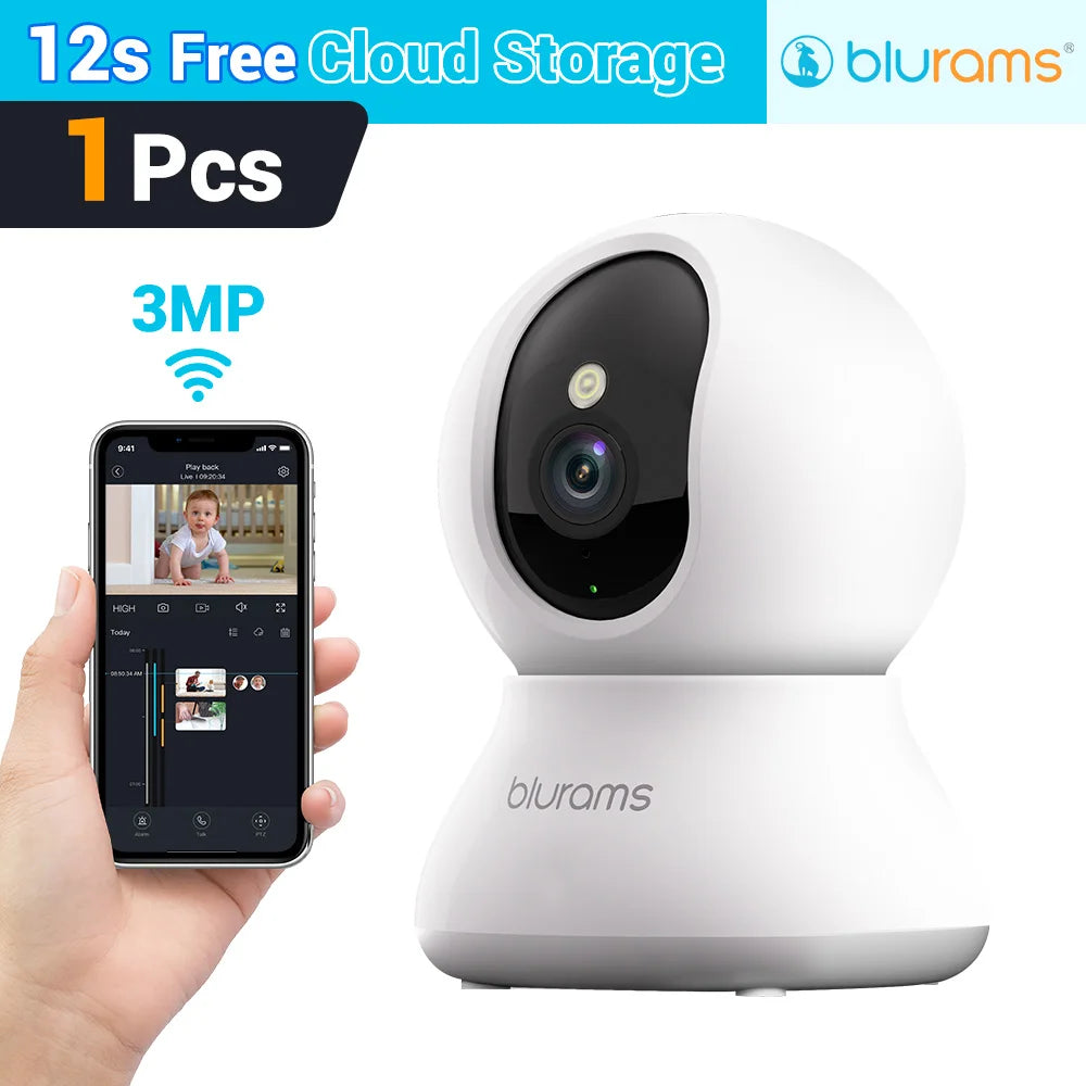 Blurams 5G Baby Monitor Camera Telecamera di sicurezza domestica 2K HD con rilevamento del movimento e audio bidirezionale, facile da installare, visione nitida di giorno e di notte