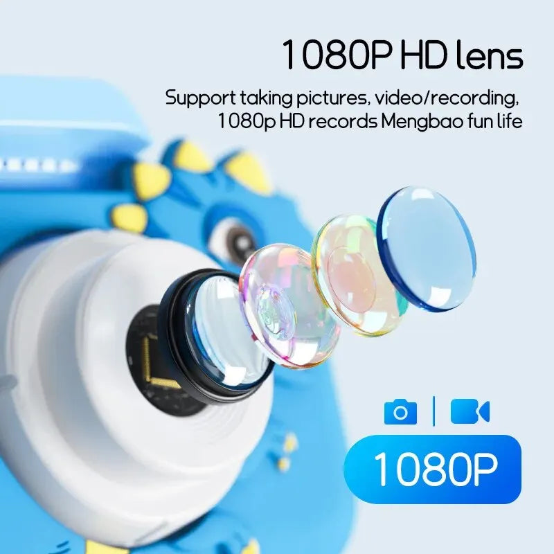 Fotocamera Digitale per Bambini 1080P HD – Mini Fotocamera Giocattolo con Zoom 8x, Doppia Fotocamera, Regalo Compleanno per Ragazzi e Ragazze, Giocattolo Educativo per Fotografia Indoor e Outdoor