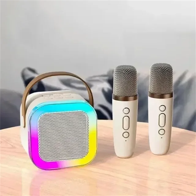 Karaoke Portatile - Divertimento Senza Limiti con Bluetooth 5.3, 2 Microfoni e Audio HiFi per Tutta la Famiglia!