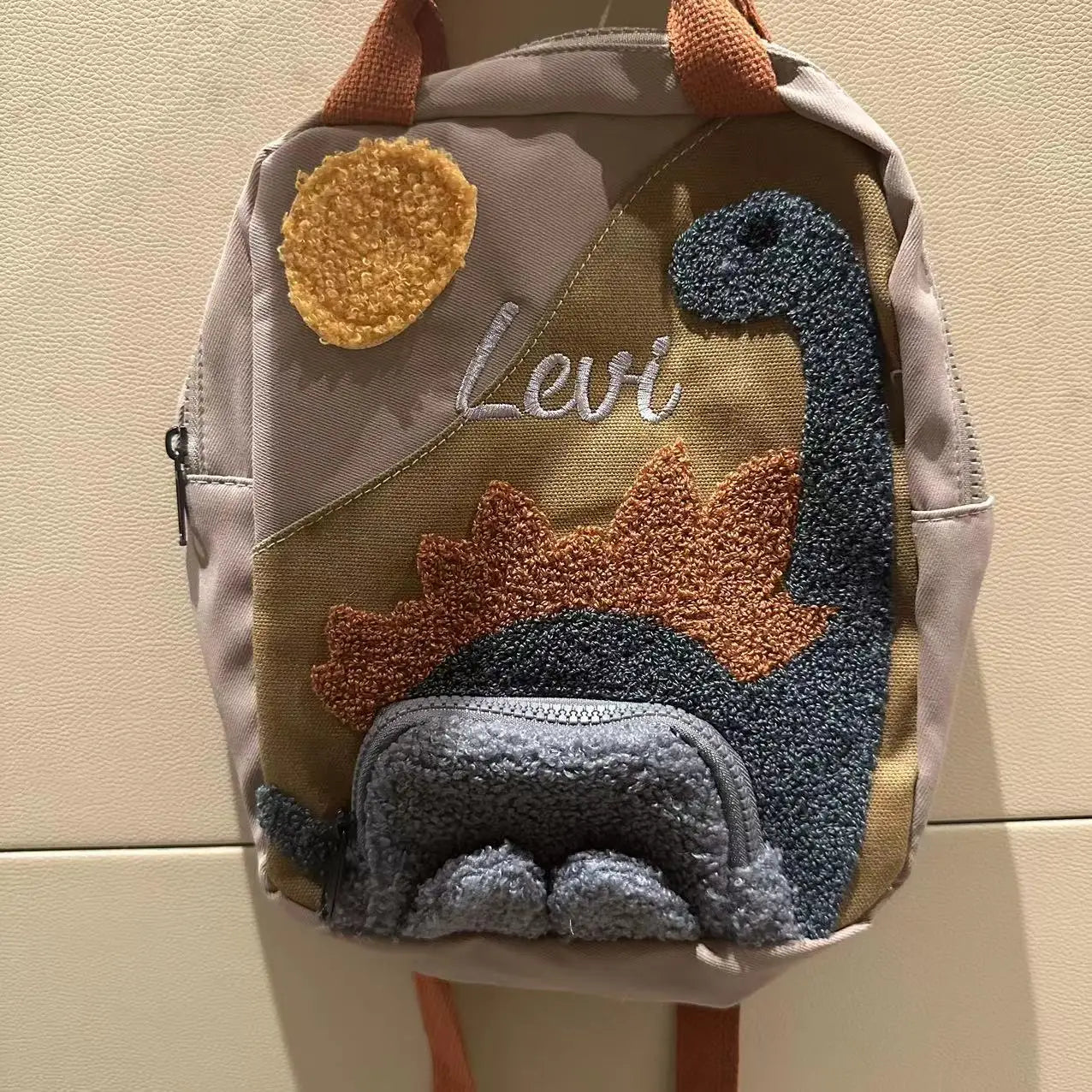 Zaino Dinosauro Personalizzato con Nome Ricamato - Zaino per Scuola e Asilo per Bambini