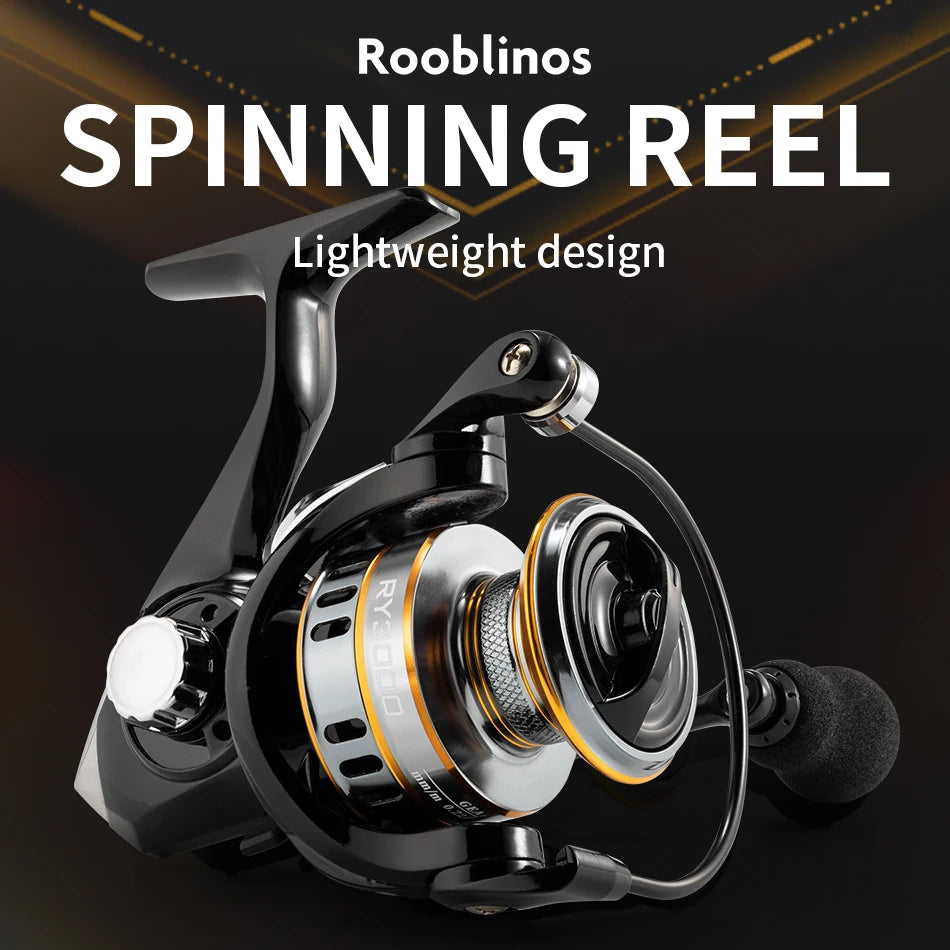 ROOBLINOS RY Mulinelli da spinning Mulinello da pesca in acqua salata e dolce Telaio in metallo ultraleggero Mulinelli da pesca lisci e resistenti ad alta velocità
