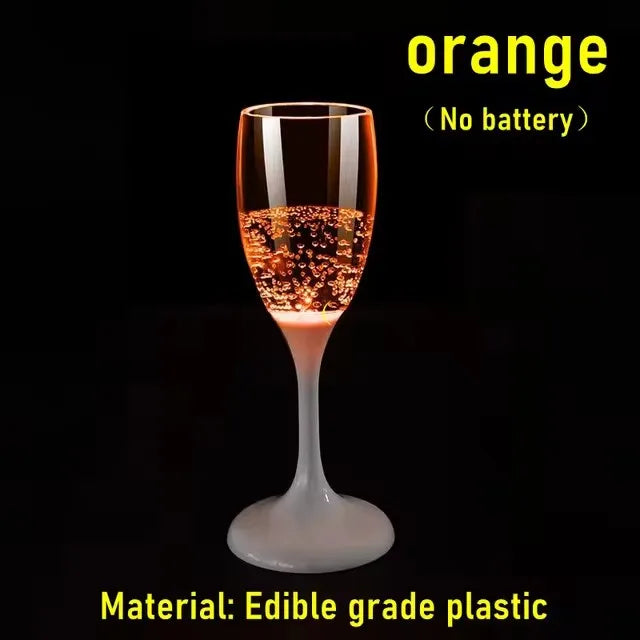 Bicchieri da vino e champagne con luci a LED, set da 6 bomboniere per adulti, bicchieri da champagne in plastica colorata che si illuminano