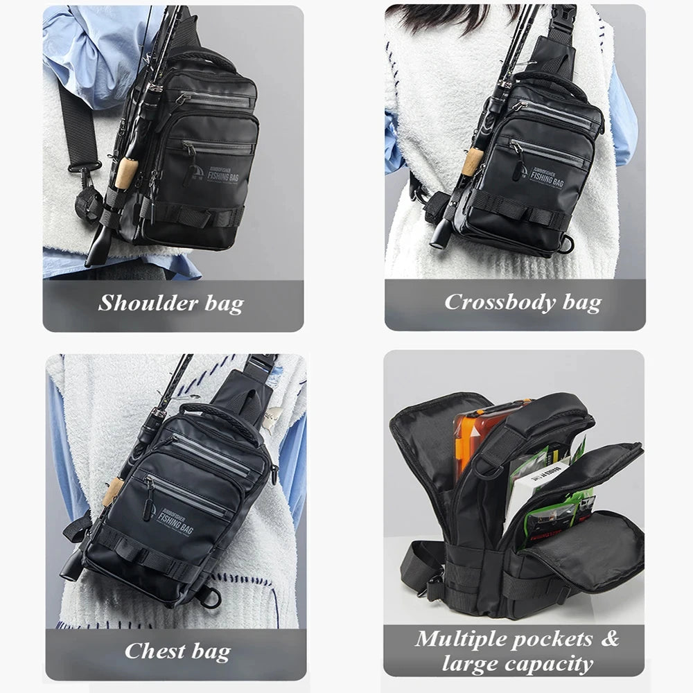 Borsa da pesca, attrezzatura da pesca, zaino, scatola per attrezzatura da pesca tattica leggera, borsa multifunzionale, borsa da pesca per esterni