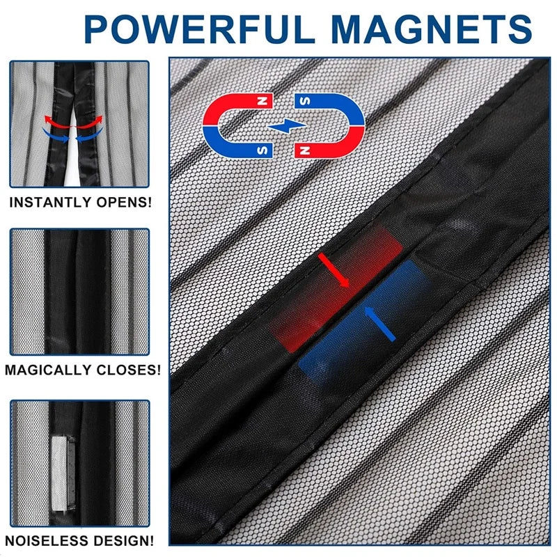 Zanzariera magnetica anti-zanzare estiva con chiusura automatica, zanzariera invisibile per porta, anti-insetti, tenda divisoria, 10 misure.