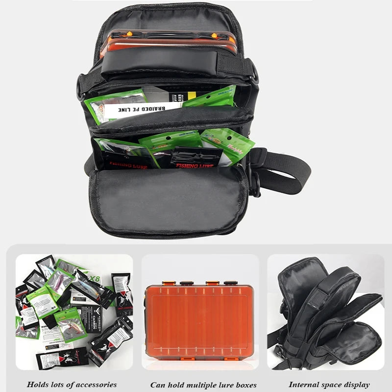 Borsa da pesca, attrezzatura da pesca, zaino, scatola per attrezzatura da pesca tattica leggera, borsa multifunzionale, borsa da pesca per esterni