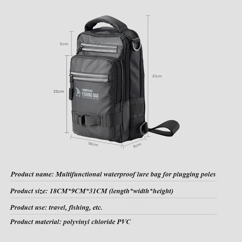 Borsa da pesca, attrezzatura da pesca, zaino, scatola per attrezzatura da pesca tattica leggera, borsa multifunzionale, borsa da pesca per esterni