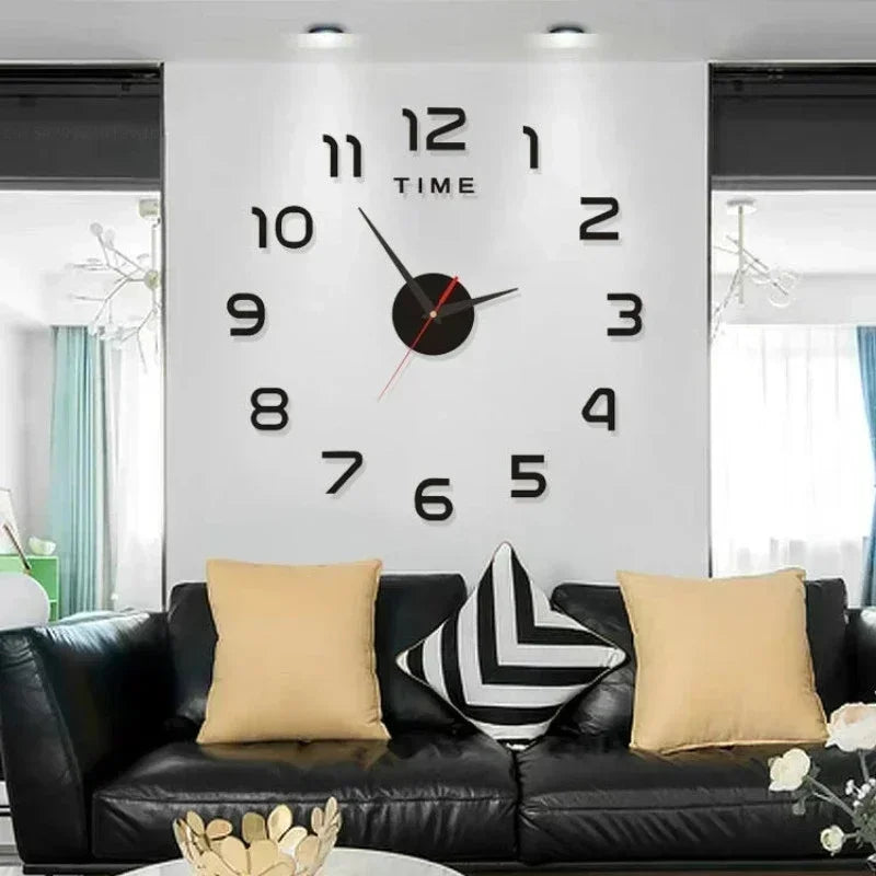 Orologio da parete 3D grande per camera da letto, orologio da parete 3D grande per soggiorno, orologio da parete in acrilico con specchio.