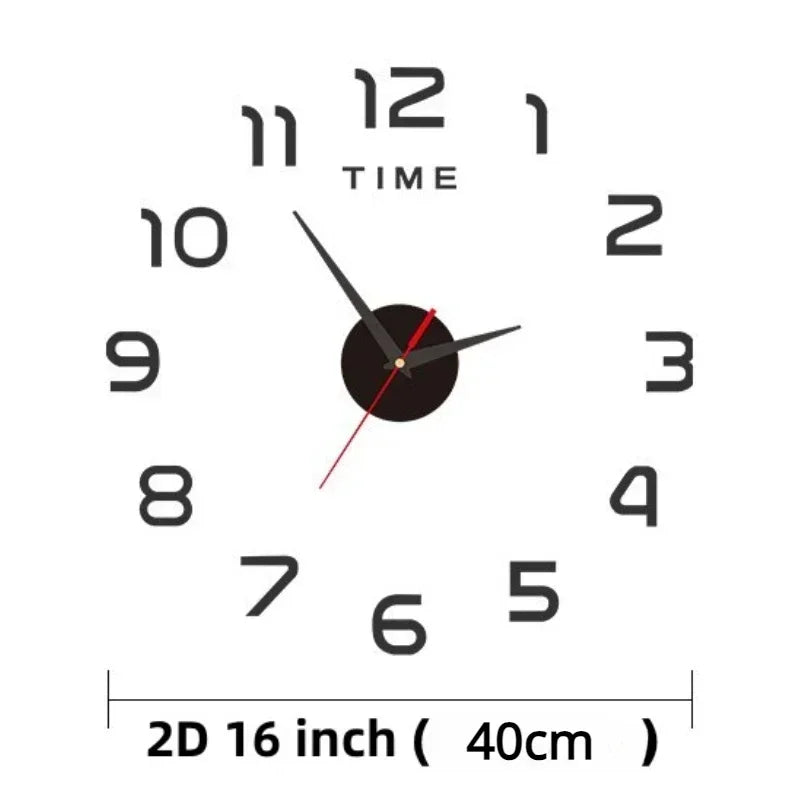 Orologio da parete 3D grande per camera da letto, orologio da parete 3D grande per soggiorno, orologio da parete in acrilico con specchio.