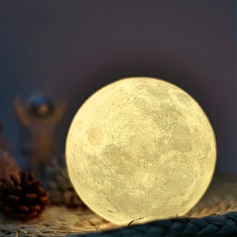 Luce notturna a forma di luna, luci dei pianeti, decorazioni per la casa, ornamenti decorativi da tavolo, luci notturne illuminate da 8 cm