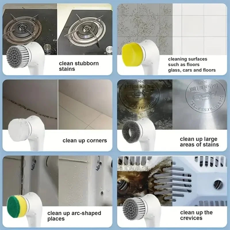 Pulitore Elettrico Multifunzione 5 in 1 per Cucina e Bagno