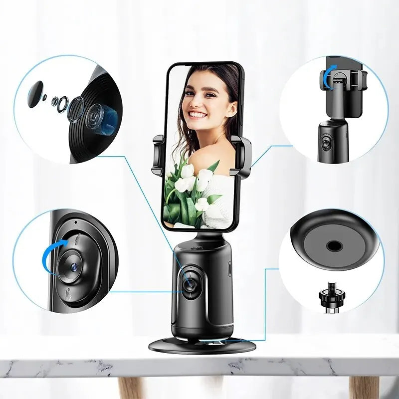Supporto per Smartphone con Stabilizzatore per Video 360°, Vlog e Live, Treppiede Incorporato