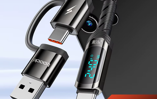 240W 2 in 1 USB Type C a USB C PD3.1 Cavo di ricarica rapida per Macbook iPhone 15 Samsung S24 S23 Xiaomi Cavo USB C