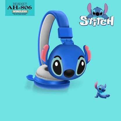 Cuffie Pieghevoli Wireless Bluetooth Disney Stitch AH-806 - HiFi Stereo Sound, Cancellazione Rumore, Microfono Integrato, Impermeabili, Regalo Ideale per Bambini