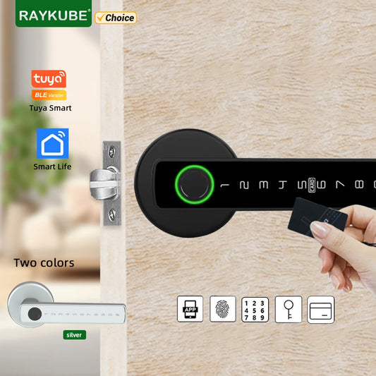 Serratura Elettronica Intelligente con Impronta Digitale, Bluetooth, Password, Chiave e App Tuya/Smartlife per Camere da Letto