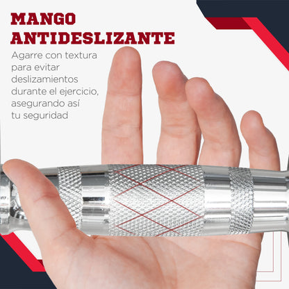 Set di manubri HOMCOM da 6 kg con barra di collegamento in metallo e testa esagonale, peso totale di 12 kg, per allenamento in casa, palestra, ufficio, nero e argento