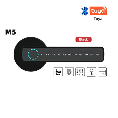 Serratura Elettronica Intelligente con Impronta Digitale, Bluetooth, Password, Chiave e App Tuya/Smartlife per Camere da Letto