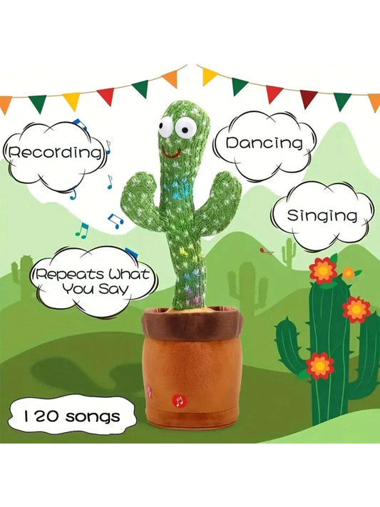 Cactus Parlante e Danzante - Giocattolo Interattivo per Bambini e Bambine, Canto, Ripetizione e Registrazione