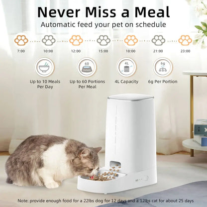 ROJECO Distributore automatico di cibo per gatti, WiFi intelligente, distributore di cibo per gatti, distributore automatico di cibo per gatti, accessori per cibo secco per cani e gatti