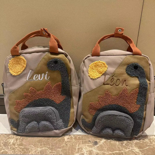 Zaino Dinosauro Personalizzato con Nome Ricamato - Zaino per Scuola e Asilo per Bambini