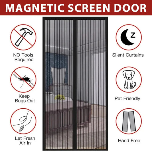 Zanzariera magnetica anti-zanzare estiva con chiusura automatica, zanzariera invisibile per porta, anti-insetti, tenda divisoria, 10 misure.