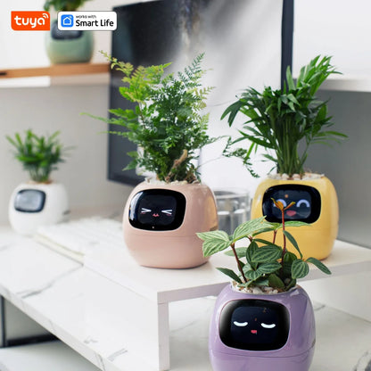Il Vaso Intelligente che Rende il Giardinaggio Facile, Divertente e Hi-Tech con Oltre 49 Espressioni, 7 Sensori Intelligenti e Chip AI