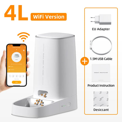 ROJECO Distributore automatico di cibo per gatti, WiFi intelligente, distributore di cibo per gatti, distributore automatico di cibo per gatti, accessori per cibo secco per cani e gatti