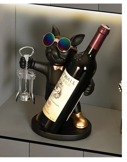 Elegante Portabottiglie French Bulldog Scultura Cane Origininale Idea Regalo