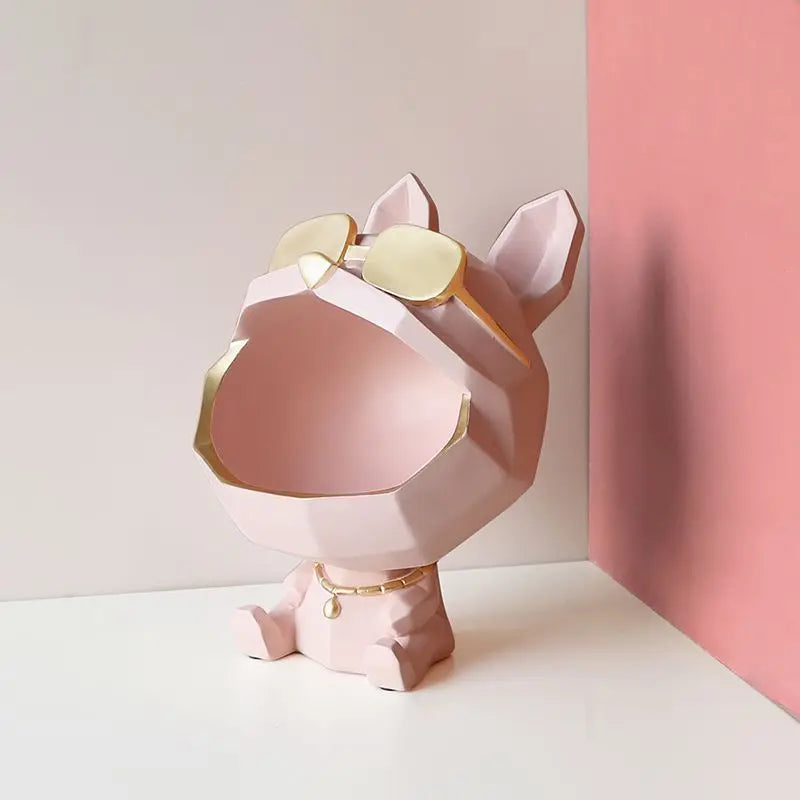 Cane Scultura Portaoggetti – Originale Soprammobile con Bocca Grande, Portachiavi, Portarossetti o Decorazione per Ingresso, Scrivania e Casa